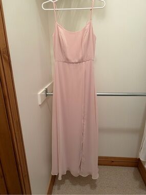 After Six: Blush Spaghetti-Strap Chiffon Maxi Dress
